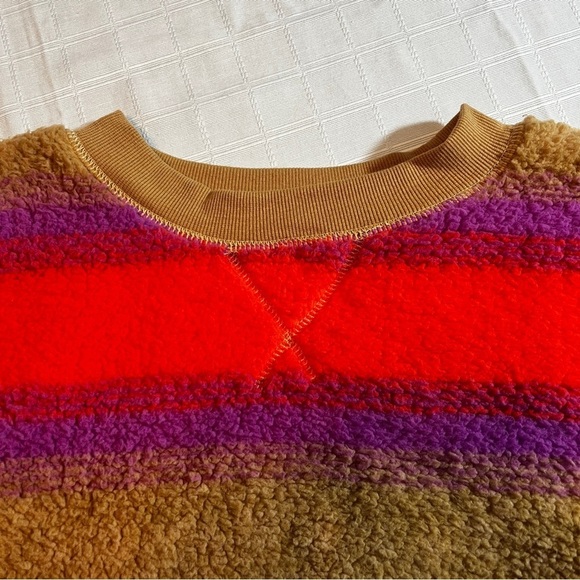 Koolaburra by Ugg Teddy Sherpa Bright Color Crewneck Pullover Women's  PXL - Picture 3 of 5